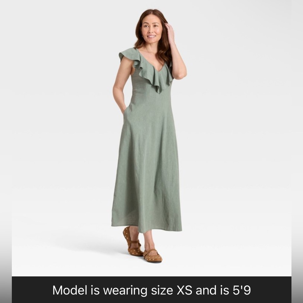 NWT Universal Thread Ruffle Maxi A-Line Dress Size XS